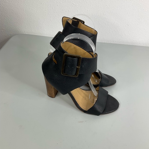Splendid Black Ankle Strap Block Heel Sandals Size 6.5 - Picture 1 of 8
